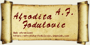 Afrodita Fodulović vizit kartica